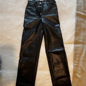 Black Melina Aritzia Leather Pants